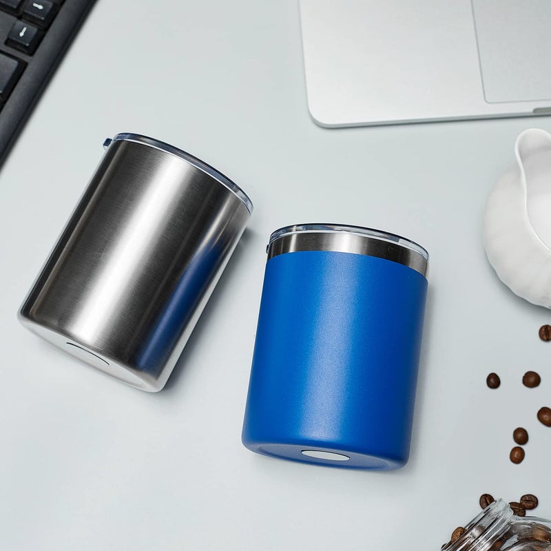 MEWAY 12 oz Lowball, Tumbler Stainless Steel Double Wall Vacuum Insulated Mug with Straw and Lid, Cleaning Brush ï¼ŒDurable Powder Coated Insulated Coffee Cup for Cold & Hot Drinks (Navy,4 pack) - Image 5